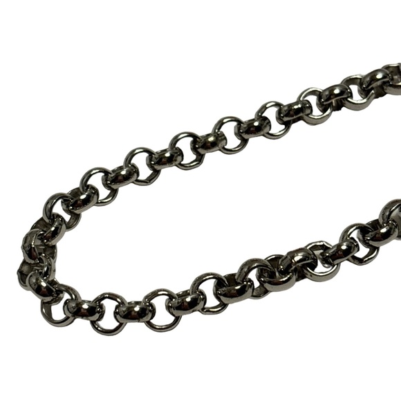 Whiting & Davis Silver Tone Linked Chain Necklace 25” - Picture 5 of 7